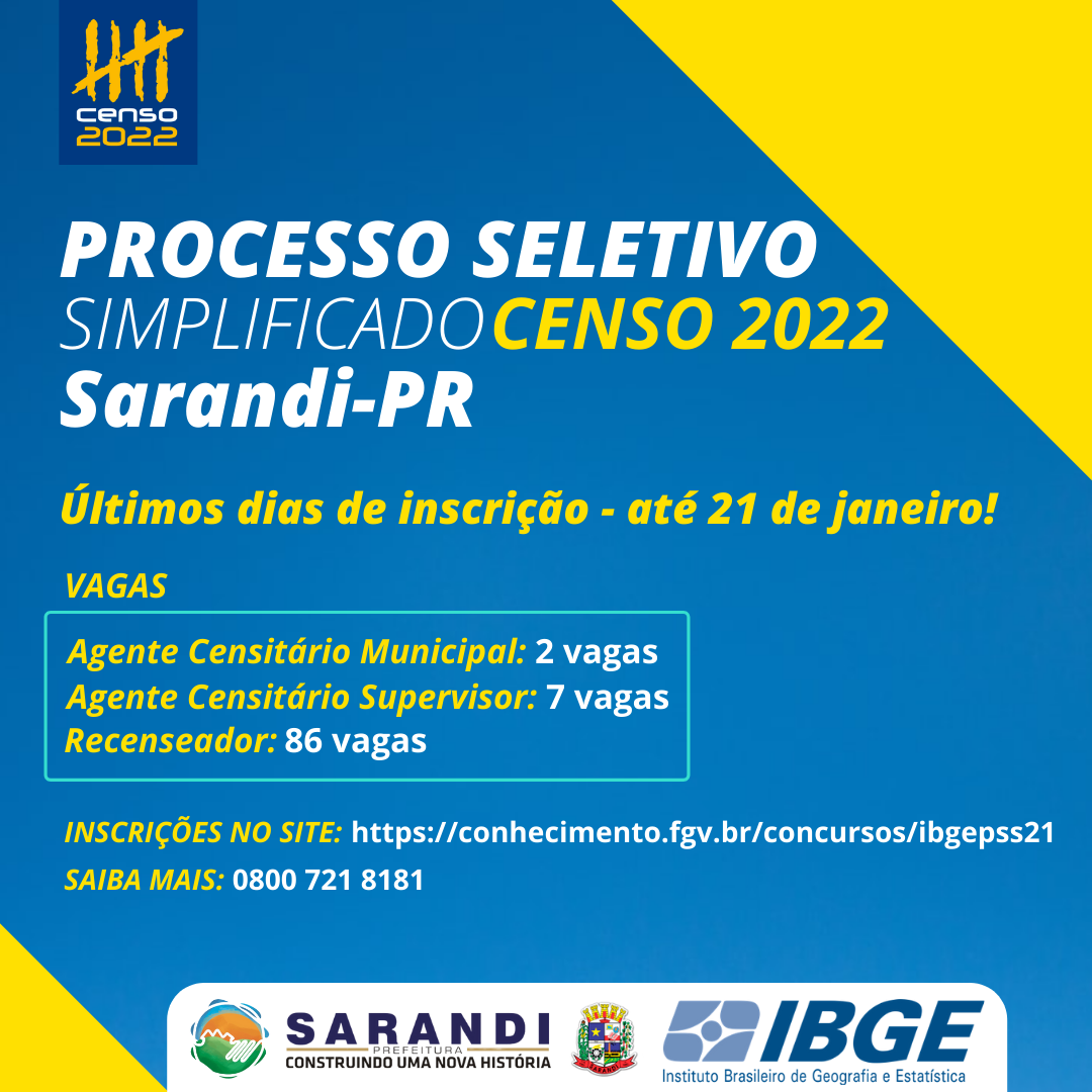 Processo Seletivo Simplificado - IBGE - Censo Demográfico 2022